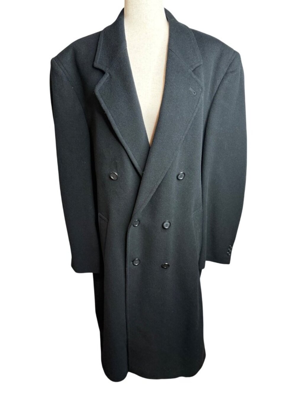 Gianfranco Ruffini Blk Long Cashmere Blend Overcoat Italy Formal Corporate Read